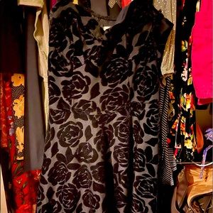 Abercrombie & Fitch black velvet rose patterned bustier dress.